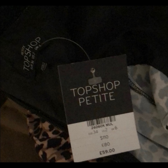 Petite Cheetah Leopard Plunge Topshop Dress 2 - Picture 5 of 5